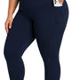 SparkNine Softcurve plus size legging - met zijzakken - XL - blauw - zachte stof - ademend - niet doorschijnend