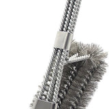 BBQ Borstel met Schraper - BBQ Accessoires - BBQ Schoonmaakborstel geschikt voor alle merken - 2 in 1 - Barbecue Staalborstel - RVS - Zilver
