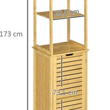 4goodz Bamboe Badkamerkast 173 cm Hoog met 3 open vakken