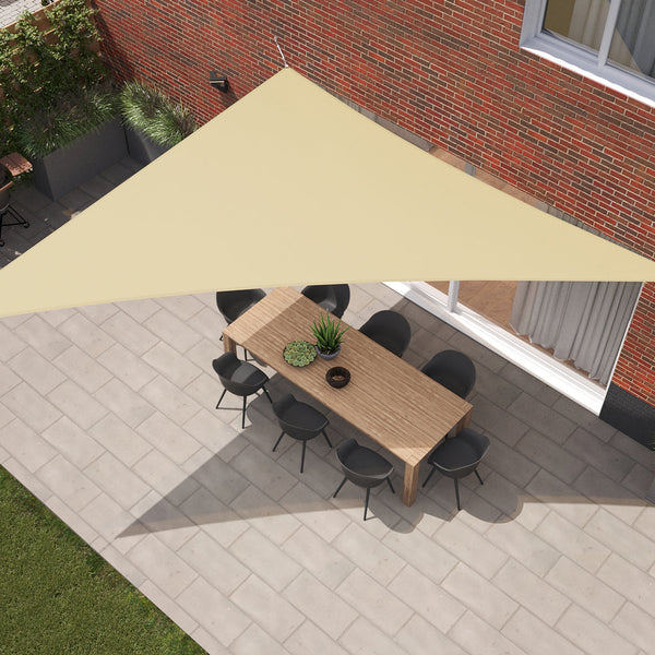 Kopu® Schaduwdoek Driehoek 5x6x7,8 mtr 230 grams Waterdicht - Creme