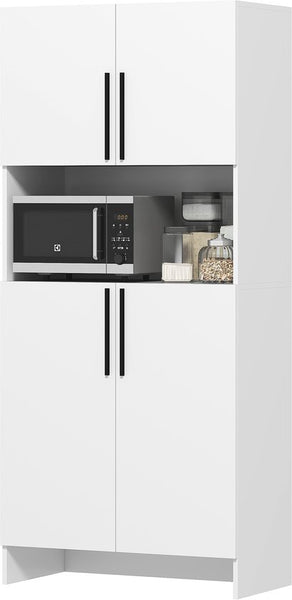 Moderne Keukenkast Voorraadkast Hoog 2 deurs 40x79x175 cm - Wit