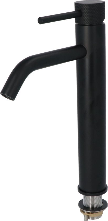 Luzzo® Serru - Messing Wastafelkraan Hoog Diamondgrip - Mat Zwart