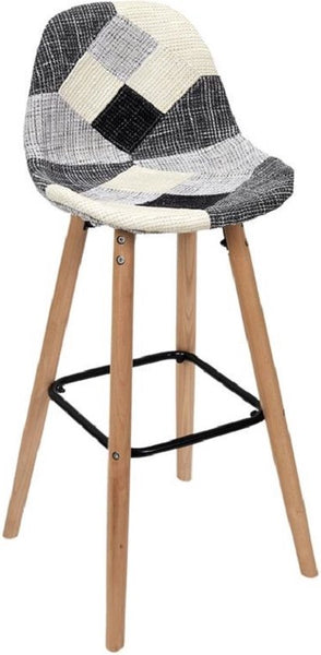 Home Deco Factory Lund Patchwork Barkruk - Grijs