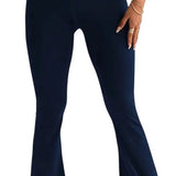 SparkNine Serenaflare dames legging - flare pants - met zakken - S - blauw - hoge taille - stijlvol - elastisch