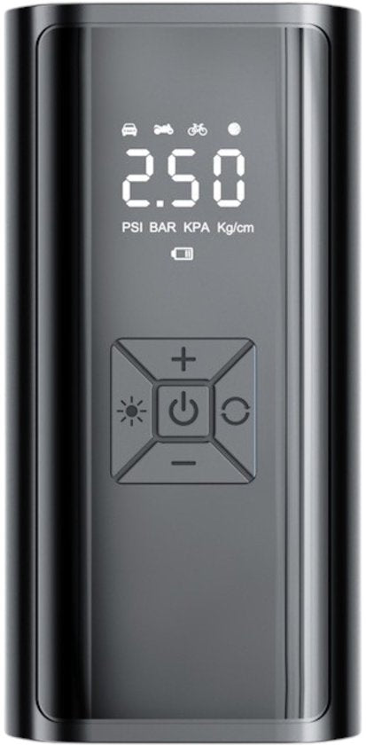 Draagbare Luchtcompressor 7000 mAh – Elektrische Luchtpomp Draadloos voor Auto, Fiets, Motor & Ballen – Digitale Bandenpomp met LCD Display, Powerbank en Automatische Stopfunctie