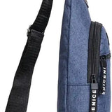 Sasemy - Borsttas Sling Bag Voor Heren - Sling Bag - 2 rits-vakken - Dames - Heren - Blauw #2 - 30 x 16 x 6 - Slingbag - Sbag - Schoudertas - Rugzak - Crossbody bag - Vaderdag Cadeau - Verjaardag Cadeau