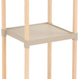 Fixwood Houten Modulaire Opbergrek – Massief Hout & Kunststof – Badkamerrek, Keukenrek of Plantenrek – 72 cm Hoog – Beige-Naturel