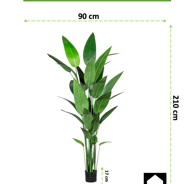 Kopu® Kunstplant Canna 210 cm 32 bladeren - in zwarte pot - Bloemriet