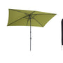 Kopu® Sevilla Parasol Rechthoek 200x300 cm met Hoes - Balkonparasol Olijfgroen