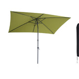 Kopu® Sevilla Parasol Rechthoek 200x300 cm met Hoes - Balkonparasol Olijfgroen