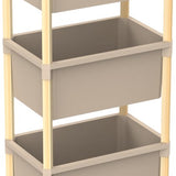 Fixwood Houten 3-Laags Opbergrek – 95x30x30 cm – Multifunctioneel Rek voor Keuken, Badkamer & Speelkamer – Massief Hout & Stevig Kunststof – Eenvoudig te Monteren