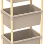 Fixwood Houten 3-Laags Opbergrek – 95x30x30 cm – Multifunctioneel Rek voor Keuken, Badkamer & Speelkamer – Massief Hout & Stevig Kunststof – Eenvoudig te Monteren