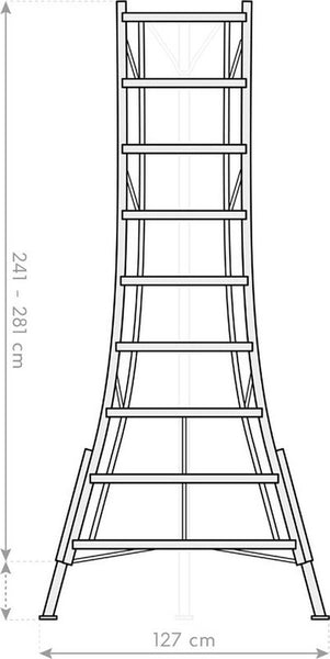 Niwaki 3-poot Tuinladder 240-300 cm in Hoogte Verstelbaar - Plukladder NW02700