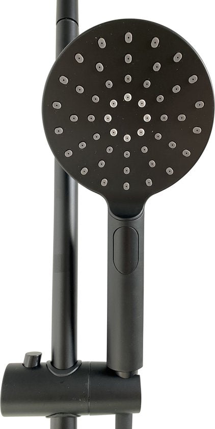 Luzzo® Flower Black Doucheset Thermostaatkraan met Glijstang - Zwart