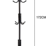 Kapstok Staand – Kledingrek met 12 Haken – Hoogte 172 cm – Staande Kapstok Metaal – Vrijstaande Kapstok – Zwart – Voor Hal, Slaapkamer en Kantoor