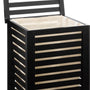 Zwarte Bamboe wasmand 65 Ltr met deksel en waszak 40x40x58 cm - Zwart