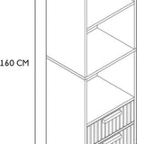 Badkamerkast Klaus - Kolomkast Hoog met Panelen design 30x40x160 cm - Bruin