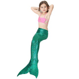 Zeemeerminstaart met bikini verkleed set Schubben Groen Metallic