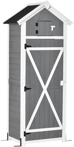 Gelakt Houten Tuinkast Berging 182cm - Grijs