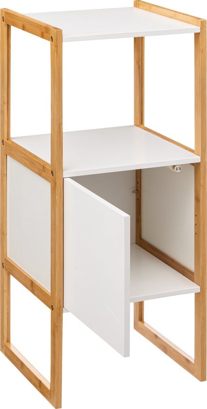 5five Natureo Halfhoge Badkamerkast 33x33x80 cm - Wit