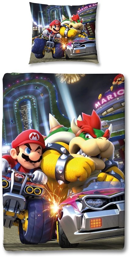 Mario Kart - Mario vs Bowser Microvezel Beddengoed Set (140x200cm + 63x63cm)