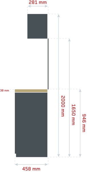Feistos Gereedschapskast Apollo 8 Met geperforeerde wand - 46x204x200cm | Grijs/zwart