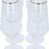 Alvito Champagneglazen set van 6 stuks - inhoud 21 cl - met Zilveren Rand