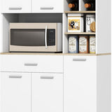 Keukenkast Scandinavisch Design met Glazen Deuren - Wit