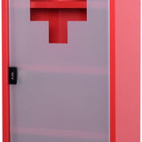 4goodz Medicijnkastje EHBO-kastje met slot RVS 12x30x60 cm - Rood