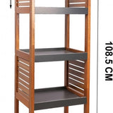 4goodz Badkamerkast Acaciahout halfhoog 5 planken - 30x36.5x108 cm