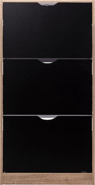 5five Schoenenkast 3 lades 60x24x118 cm voor 18 paar - bruin/zwart