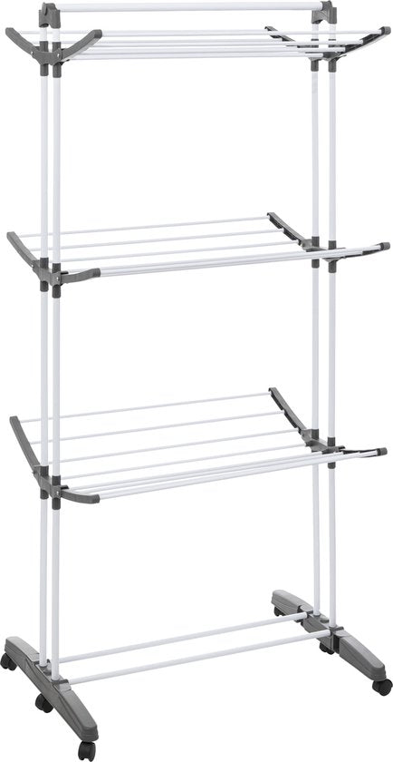 4goodz Droogrek 24 meter Inklapbaar op Wielen 62x125x174 cm - Wit