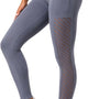 SparkNine Novawave sportlegging dames - squatproof - ademend - met zakken - S - grijs - mesh panelen - elastisch & stijvol
