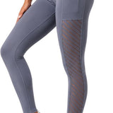 SparkNine Novawave sportlegging dames - squatproof - ademend - met zakken - XL - grijs - mesh panelen - elastisch & stijvol