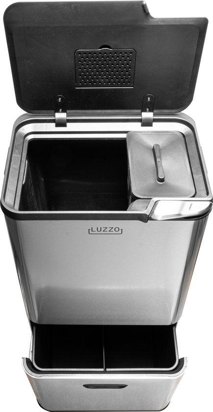 Luzzo Kansas Push Afvalscheidingsprullenbak 63 liter 3 bakken
