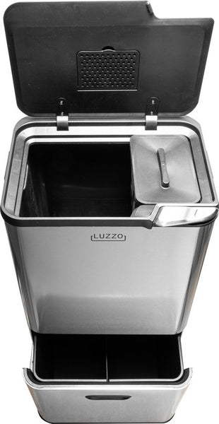 Luzzo Kansas Push Afvalscheidingsprullenbak 63 liter 3 bakken