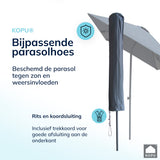 Kopu® Leon Parasol Rechthoek 150x250 cm - met Hoes en Voet - Grijs