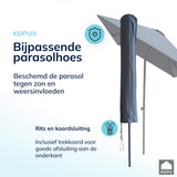 Kopu® Leon Parasol Rechthoek 150x250 cm - Balkonparasol met Hoes - Grijs