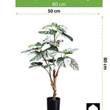 Kopu® Kunstplant Monstera Variegata 80 cm - 21 bladeren - Gatenplant