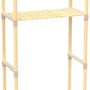 Fixwood 2-Laags Wasmachine Rek – Beige - Houten Opbergrek voor Wasmachine – Ruimtebesparend Badkamerrek 127 cm – Beukenlook – 33x66x127 cm