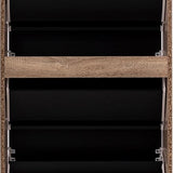 5five Schoenenkast 3 lades 60x24x118 cm voor 18 paar - bruin/zwart