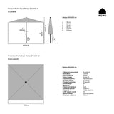Kopu® Malaga Parasol Vierkant 200x200 cm met Knikarm - Grijs