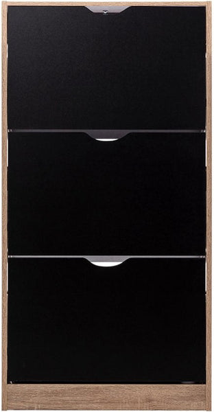 5five Schoenenkast 3 lades 60x24x118 cm voor 18 paar - bruin/zwart