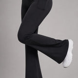 SparkNine Serenaflare dames legging - flare pants - met zakken - S - zwart - hoge taille - stijlvol - elastisch