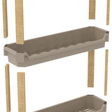 Fixwood 3-laags Modulair Opbergrek – Natuurlijke Houtlook & Crèmekleur – Badkamerrek, Keukenrek of Plantenrek – Stevig & Stapelbaar – 60x20x70 cm