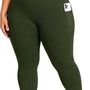 SparkNine Softcurve plus size legging - met zijzakken - 3XL - groen - zachte stof - ademend - niet doorschijnend