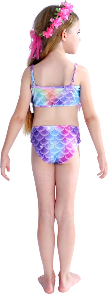 Zeemeerminstaart met bikini verkleed set Blauw, Paars en Roze met MONOVIN