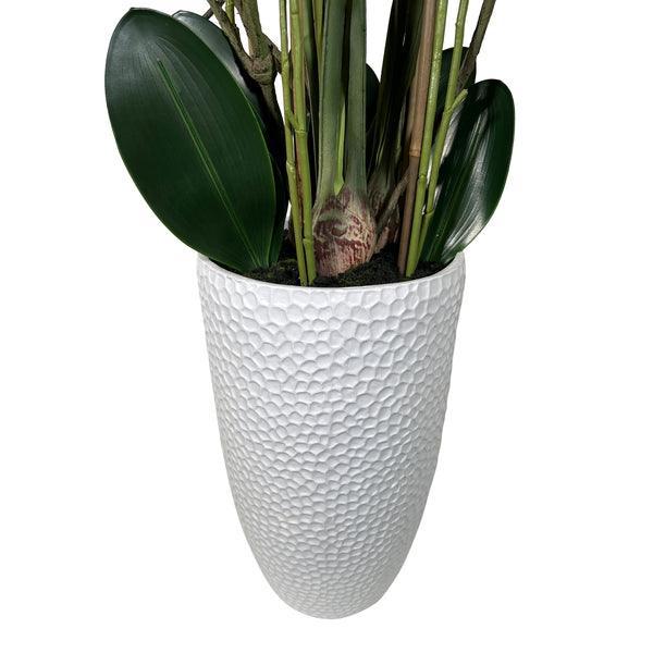 Kopu® Kunstplant Orchidee 160 cm Wit in Hoge Bloempot - Phalaenopsis