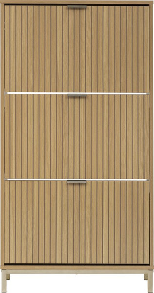 Schoenenkast Tasso 3 lades 24x63x131 cm - voor 18 paar - Bruin