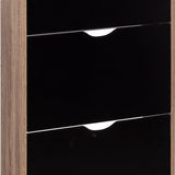 5five Schoenenkast 3 lades 60x24x118 cm voor 18 paar - bruin/zwart